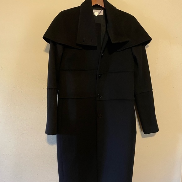 Stella McCartney Black Cashmere Wool Coat IT38 - Picture 2 of 9